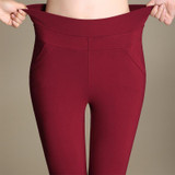 High waist women 2017 Spring slim Winter warm velvet office work pencil pants plus size ladies formal trousers pantalon femme