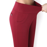 High waist women 2017 Spring slim Winter warm velvet office work pencil pants plus size ladies formal trousers pantalon femme