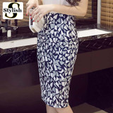 High Waist Skirt Women Geometric Printed Pencil Skirts 2017 Summer Spring New Fashion Korean Knee-Length Ladies Office Clothing