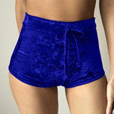 High Waist Shorts Women Sexy Velvet Shorts Bodycon Bandage Short Pants Autumn Winter Skinny Hot Pants 5Colors Casual Mini Shorts