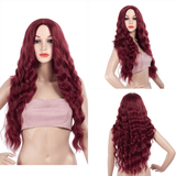 Super Long Wavy Synthetic Capless Wigs Purple Plum Colored Wigs