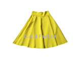 High Waist Pleat Elegant Skirt Green Black White Knee-Length Flared Skirts Fashion Women Faldas Saia 5XL Plus Size Ladies Jupe