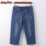 High Waist Jeans Women Plus Size Knee Length Skinny Denim Capri Summer Mom Women's Jeans Woman 2018 Short Denim Jean Pants