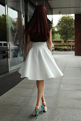 High Waist Elegant Skirt Knee-Length Women Pleat Flared Skirts Fashion Women Midi Skirt Faldas Saia 5XL Plus Size Ladies Jupe