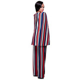 High Waist Elegant Office Jumpsuits 2017 Sleeveless Backless Shawl Playsuits Bodysuit Women V-Neck Striped Autumn Winter Rompers