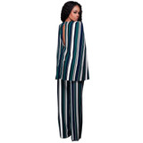 High Waist Elegant Office Jumpsuits 2017 Sleeveless Backless Shawl Playsuits Bodysuit Women V-Neck Striped Autumn Winter Rompers
