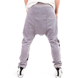 High Streetwear Mens Side Zipper Harem Pants 2016 Jamickiki Brand Homme Leather Patchwork Design Low-crotch Trousers Top Quality