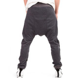 High Streetwear Mens Side Zipper Harem Pants 2016 Jamickiki Brand Homme Leather Patchwork Design Low-crotch Trousers Top Quality