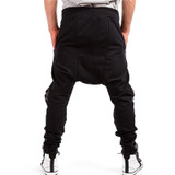 High Streetwear Mens Side Zipper Harem Pants 2016 Jamickiki Brand Homme Leather Patchwork Design Low-crotch Trousers Top Quality