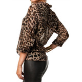 High Street Blusas Femininas Women Blouse Ladies Sexy Long Sleeve Leopard Print Chiffon Blouses Blusas Tops Shirt for Women