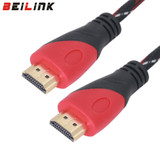 High Speed HDMI Cable Gold Plated Connection with Red, black and white mesh 1080P,0.5m,1m,1.5m,2m,3m,5m,8m,10m,15m