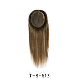 Brazilian Virgin Human Hair Women's Real Hair Wig Toppers Mono With PU Around