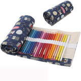 High Recommend 48 Holes Vintage Wrap Roll Up Pencil Bag Pen Case Holder Storage Pouch Bag Rangement Collect Tools Gift for Kids