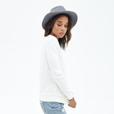 HDY Haoduoyi Solid Color Fashion Sweatshirts Women Long Sleeve Crew Neck Pullover Tops Loose Lace Slim Casual Sweatshirts