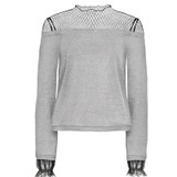 HDY Haoduoyi Fashion Women Sexy Sweet Sweatshirts Mesh Semi Sheer Patchwork Long Sleeve Female Lace Hoodies Casual Lady Pullover