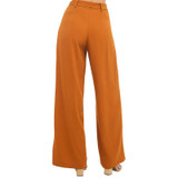 HDY Haoduoyi Fashion Drawstring Wide Leg Pants Women High Waist Slim Female Trousers Solid Orange Pleated Casual Pants