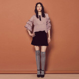 HDY Haoduoyi Fashion Chiffon Tops Women Butterfly Sleeve Female Slim Pullover Tops Sweet Ruffles Solid Blouses Shirts