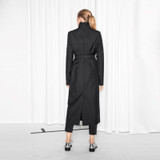 HDY Haoduoyi Fashion Drawstring Coats Women Long Sleeve Female Longline Outwear Street Solid Black Casual Trench Coats
