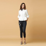 HDY Haoduoyi Fashion Blouse Women Ruffle Hem Chiffon Shirt Turn-Down Collar Long Sleeve Tops Vintage Elegant  Slim Shirt
