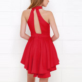 HDY Haoduoyi 2017 Summer Women A-line Dress Fashion New Halter Backless Vestido Sexy Off Shoulder Mini Party Dress