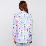 HDY Haoduoyi 2017 New Fashion Floral Printed Women Slim Casual Basic Jacket Female Vintage Autumn Brief Overcoat Office Ladies