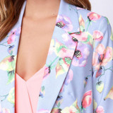 HDY Haoduoyi 2017 New Fashion Floral Printed Women Slim Casual Basic Jacket Female Vintage Autumn Brief Overcoat Office Ladies