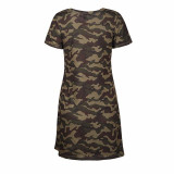 HDY Haoduoyi  Women Summer Army Vintage Camouflage Print Dress Short Sleeve O-neck Girl Short Dresses for wholesale