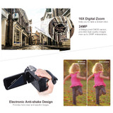 HDV-302P Digital Video Camera 3.0 Inch LCD Screen Full HD 1080P Camera 24MP 16X Digital Zoom Anti-shake DV Portable Camcorder