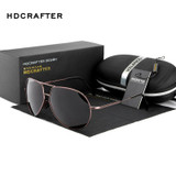 HDCRAFTER retro Polarized sunglasses men brand designer Sun Glasses Driving Glasses aviation Eyewear gafas de sol for men shades