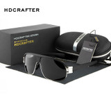HDCRAFTER Retro Men's polarized sunglasses 2017 Brand designer Large framed Sun glasses Driving mirror goggle Eyewear UV400