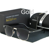 HDCRAFTER Classic Half Metal Sunglasses Men Women Brand Designer Glasses Sun Glasses Fashion Gafas Oculos De Sol UV400