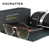 HDCRAFTER Classic Half Metal Sunglasses Men Women Brand Designer Glasses Sun Glasses Fashion Gafas Oculos De Sol UV400