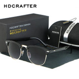 HDCRAFTER Classic Half Metal Sunglasses Men Women Brand Designer Glasses Sun Glasses Fashion Gafas Oculos De Sol UV400