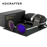 HDCARFTER New Vintage Round Sunglasses Women Brand Designer Retro Round Coating Sun Glasses Female Oculos De Sol Feminino Gafas