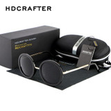 HDCARFTER New Vintage Round Sunglasses Women Brand Designer Retro Round Coating Sun Glasses Female Oculos De Sol Feminino Gafas