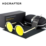 HDCARFTER New Retro Round Sunglasses Women Brand Designer Vintage Sunglasses Women Eyewear Oculos De Sol Gafas lunette de soleil
