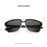 HD.SPACE Original Brand Sunglasses Men Polarized Lens Vintage Eyewear Accessories Gold Sun Glasses Retro Oculos For Men 2017