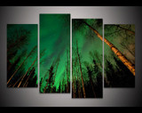 HD Print Aurora Borealis tree Painting modern home decor wall art Print Painting on canvas living room decor Art Picture
