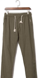 HCXY 2017 spring and summer linen pants straight mens pants casual fashion with elastic hemp linen trousers men