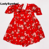 LadySymbol Red Floral Print Ruffle Off Shoulder Women Rompers Jumpsuit Summer 2017 Sexy Beach Short Casual Overall Playsuit Girl LadySymbol Red Floral Print Ruffle Off Shoulder Women Rompers Jumpsuit Summer 2017 Sexy Beach Short Casual Overall Playsuit Girl
