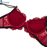 Lady Women Girls Lace Floral Satin Bra Underwear Underwire Push Up Bra Set Black Blue Red White Pink