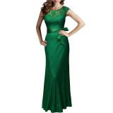 Kostlich Summer Women Long Dress 2017 UK Green Elegant Prom Fashion Casual Ladies Maxi Clothes Evening Party O-Neck Lace Dresses