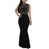 Kostlich Summer Dress Women 2017 Geometric Rhinestone O-Neck Sleeveless Sexy Women Long Dress NightClub Wear Maxi Party Dresses Kostlich Summer Dress Women 2017 Geometric Rhinestone O-Neck Sleeveless Sexy Women Long Dress NightClub Wear Maxi Party Dresses