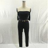 Kostlich Romper Jumpsuit Women 2017 Fashion Summer Rompers Womens Jumpsuit Slash Neck Women Sexy Jumpsuits With Belt Clothes