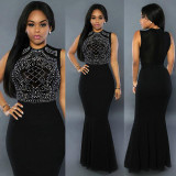 Kostlich Sexy Club Dress Women Summer Sleeveless Long-Dresses Geometric Rhinestone Evening Party Dresses Black Maxi Dress Women Kostlich Sexy Club Dress Women Summer Sleeveless Long-Dresses Geometric Rhinestone Evening Party Dresses Black Maxi Dress Women