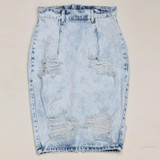 Kostlich Back Split Sexy Women Jean Skirt 2017 New Holes Ripped Jeans Skirts Womens Denim Skirts Plus Size Bodycon Jeans Skirt