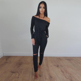 Kostlich Autumn 2017 Women Rompers Off Shoulder Long Sleeve Jumpsuit Romper Sexy Women Clothes 5 Colors Rompers Womens Jumpsuit