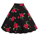 Kostlich 8 Style Flower Print Skirts Womens High Waist 50s Summer Vintage Skirt 2017 Elegant Retro Women Midi Skirt Plus Size