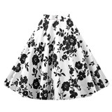 Kostlich 8 Style Flower Print Skirts Womens High Waist 50s Summer Vintage Skirt 2017 Elegant Retro Women Midi Skirt Plus Size