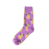 Korean Women's Kawaii Embroidery Fruit Knee Socks Cute Female Avocado Banana Cherry Peach Cartoon Long Sock Pink Cotton Sock